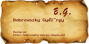Bobrovszky György névjegykártya